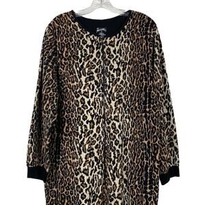 NICK & NORA XL Animal Print Footie Pajamas Halloween Costume Cat 1 of 2